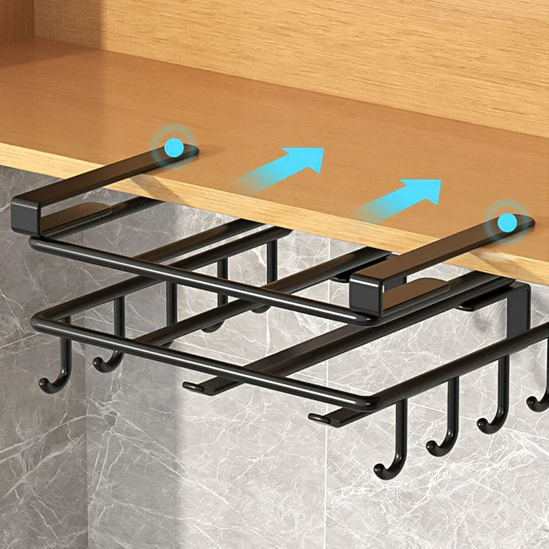 Stylish Kitchen Hanging Organizer - Easy Installation Without Drilling