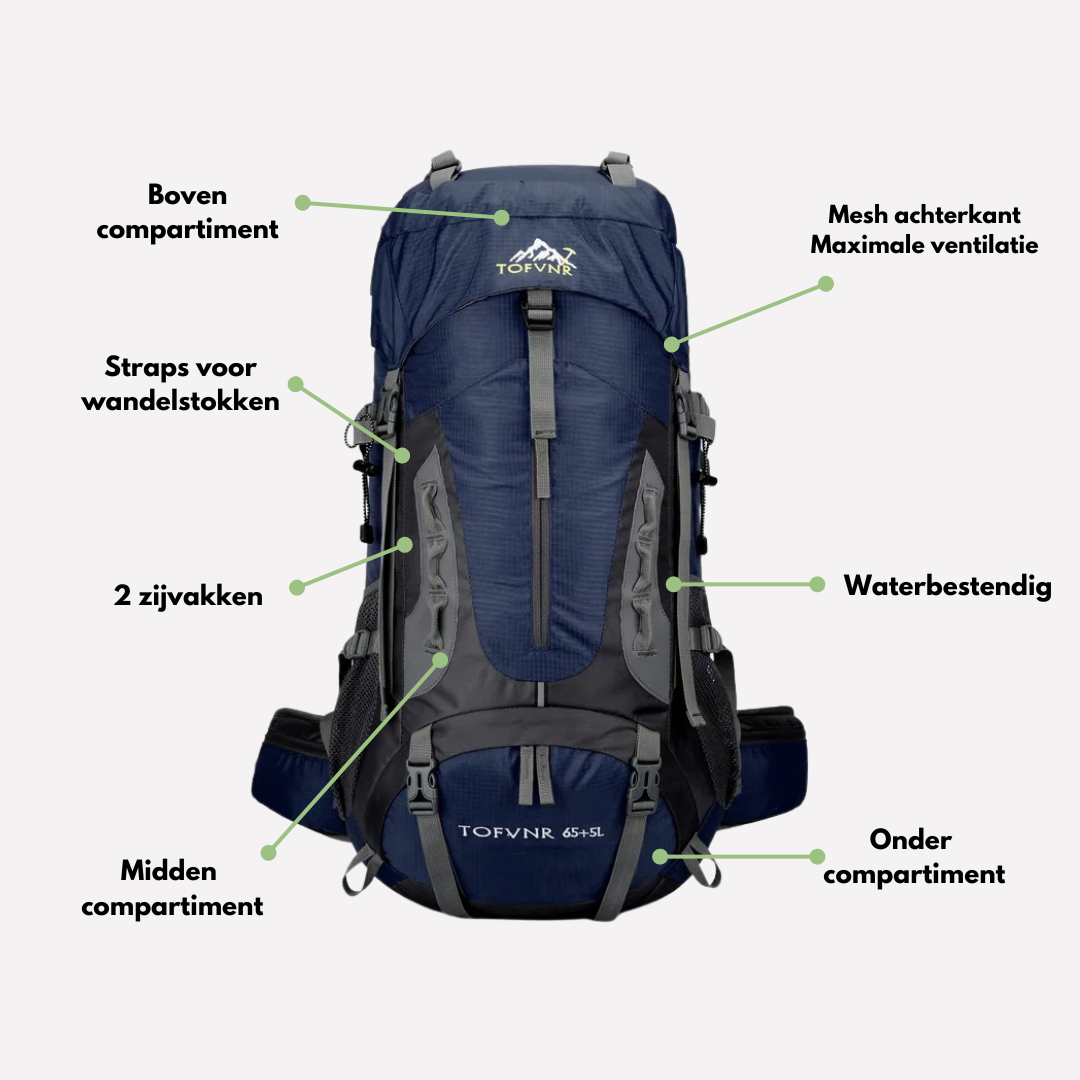 TrailBlazer Backpack – Rugged 65L Waterproof Backpack