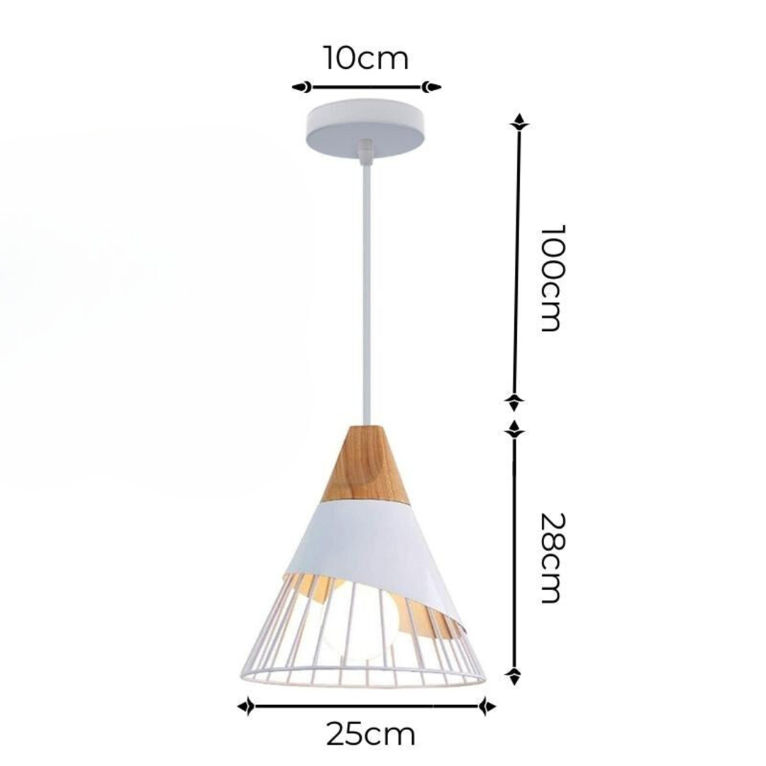 Modern Industrial Pendant Lamp in Scandinavian Style – Wood & Metal