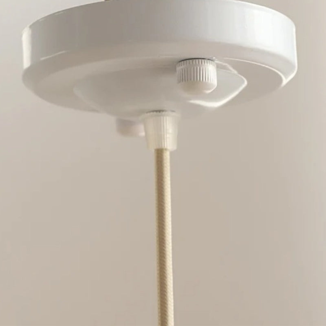 Modern White Ceramic Pendant Lamp with Unique Ribbed Design