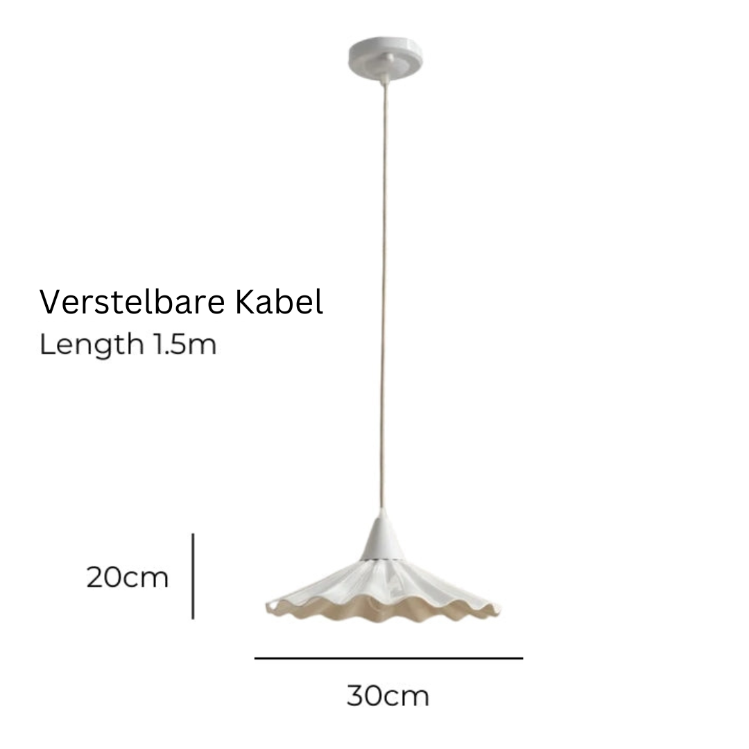 Modern White Ceramic Pendant Lamp with Unique Ribbed Design