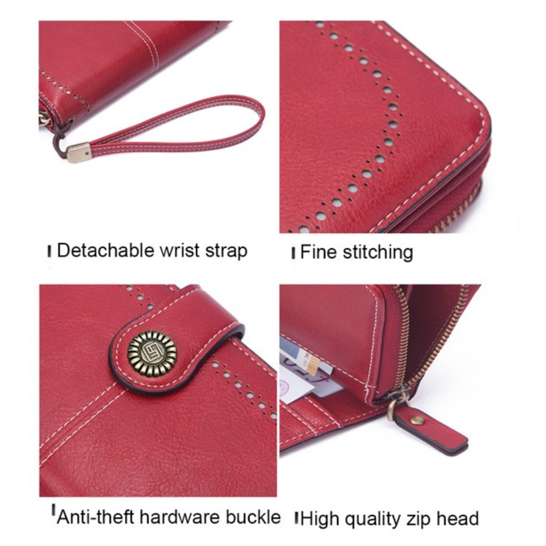 LeatherMax - Stylish Leather Wallet with Wristband