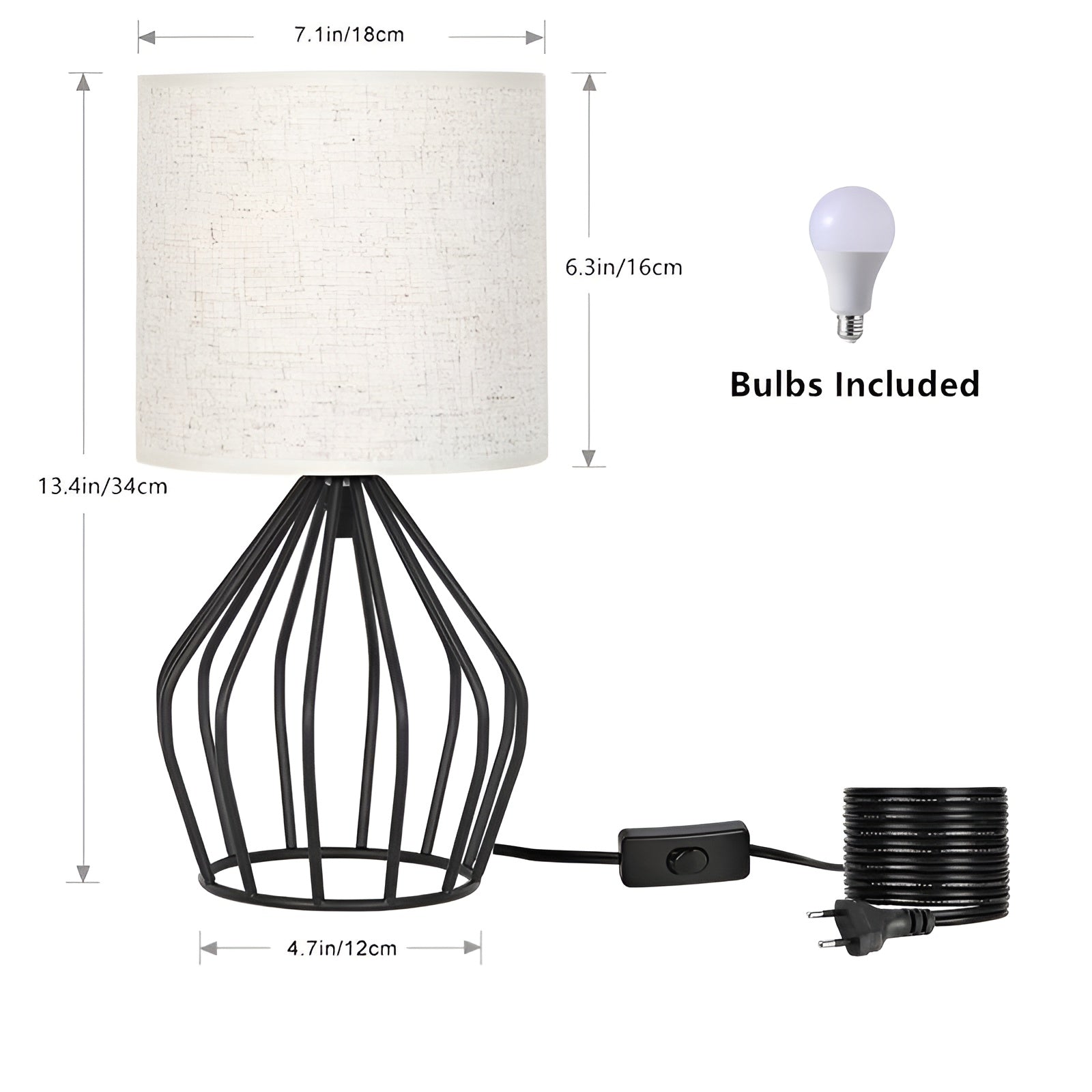 Elegant Desk Lamp with Linen Shade and Metal Base – Perfect Lighting