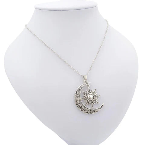 Enchanting Vintage Sun and Moon Necklace | Two in One: Double Meaning in One Beautiful Necklace!