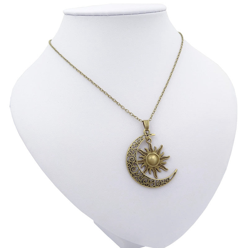 Enchanting Vintage Sun and Moon Necklace | Two in One: Double Meaning in One Beautiful Necklace!