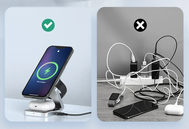 PowerFlex 3-in-1 Charging Station - Magnetic & Foldable Charging