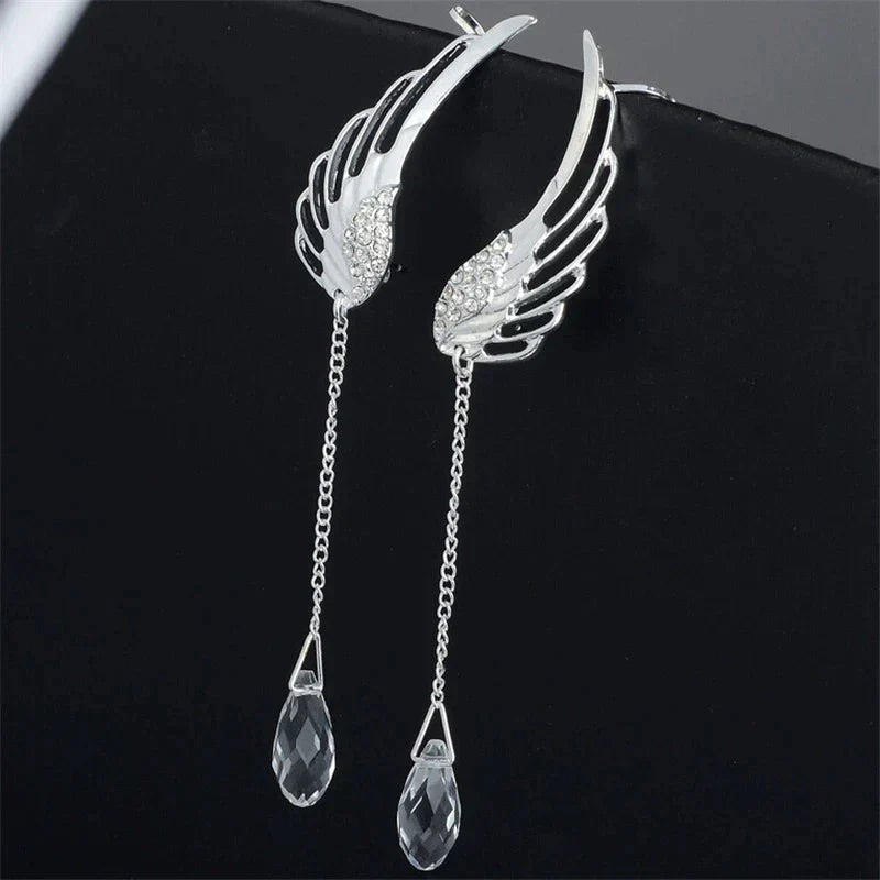 Captivating Long Angel Wings Ear Drops | Unique and Elegant Earrings