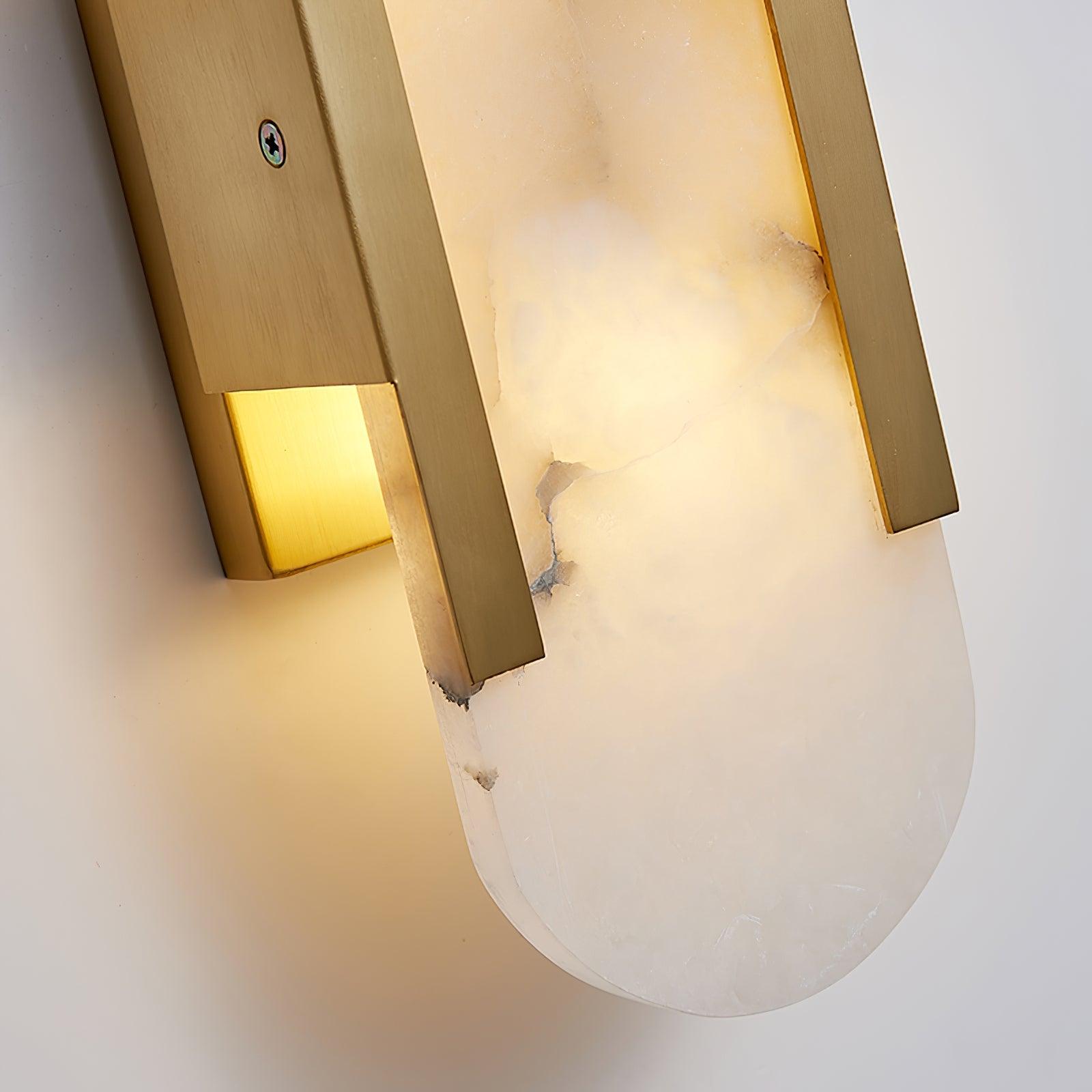 Elegant Melange - Handgjord Alabaster Vägglampa