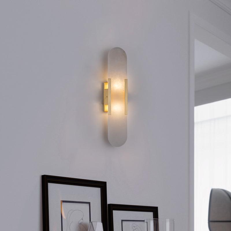 Elegant Melange - Handgjord Alabaster Vägglampa