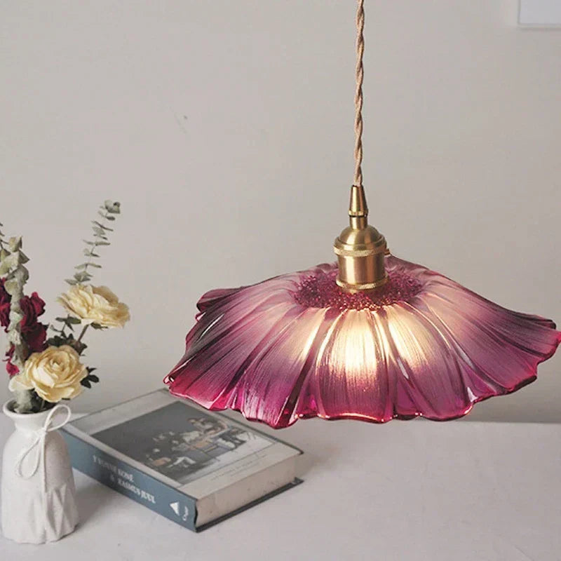 FloraShine Light - Elegant Glass Lamp with Flowers