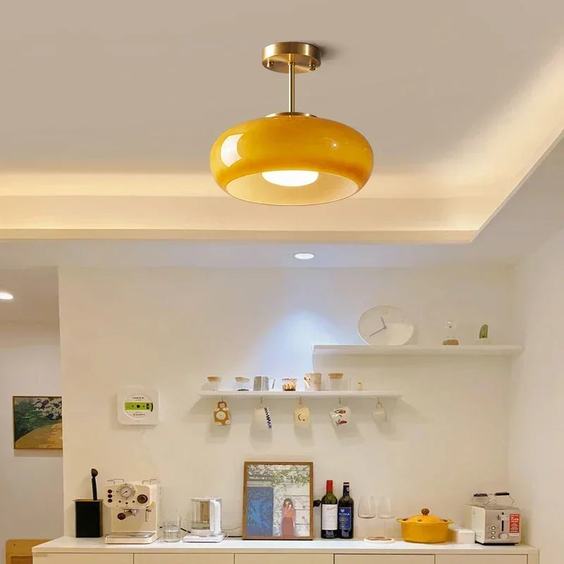 LuminaCraft - Elegant Glass Chandelier with LED for Atmospheric Lighting