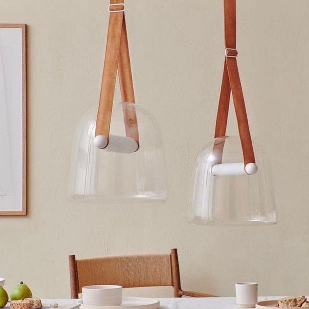 LunaMona Ceiling Lamp - Modern Hanging Lamp in Metal and Glass