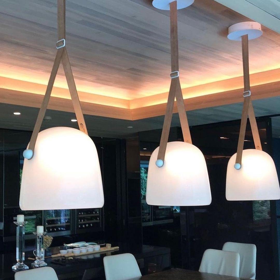 LunaMona Ceiling Lamp - Modern Hanging Lamp in Metal and Glass