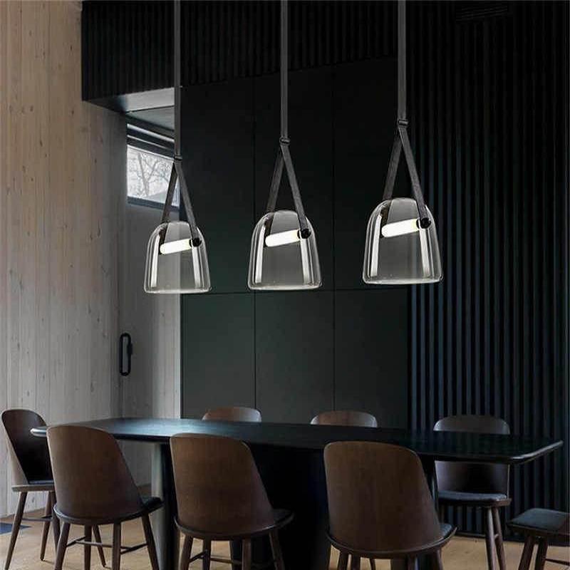 LunaMona Ceiling Lamp - Modern Hanging Lamp in Metal and Glass