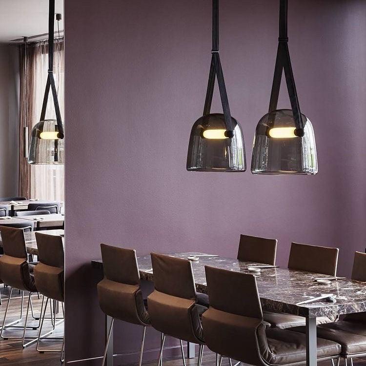 LunaMona Ceiling Lamp - Modern Hanging Lamp in Metal and Glass
