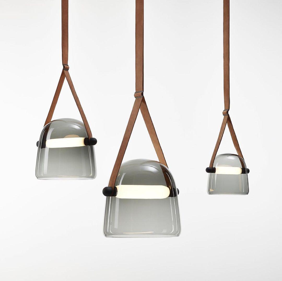 LunaMona Ceiling Lamp - Modern Hanging Lamp in Metal and Glass