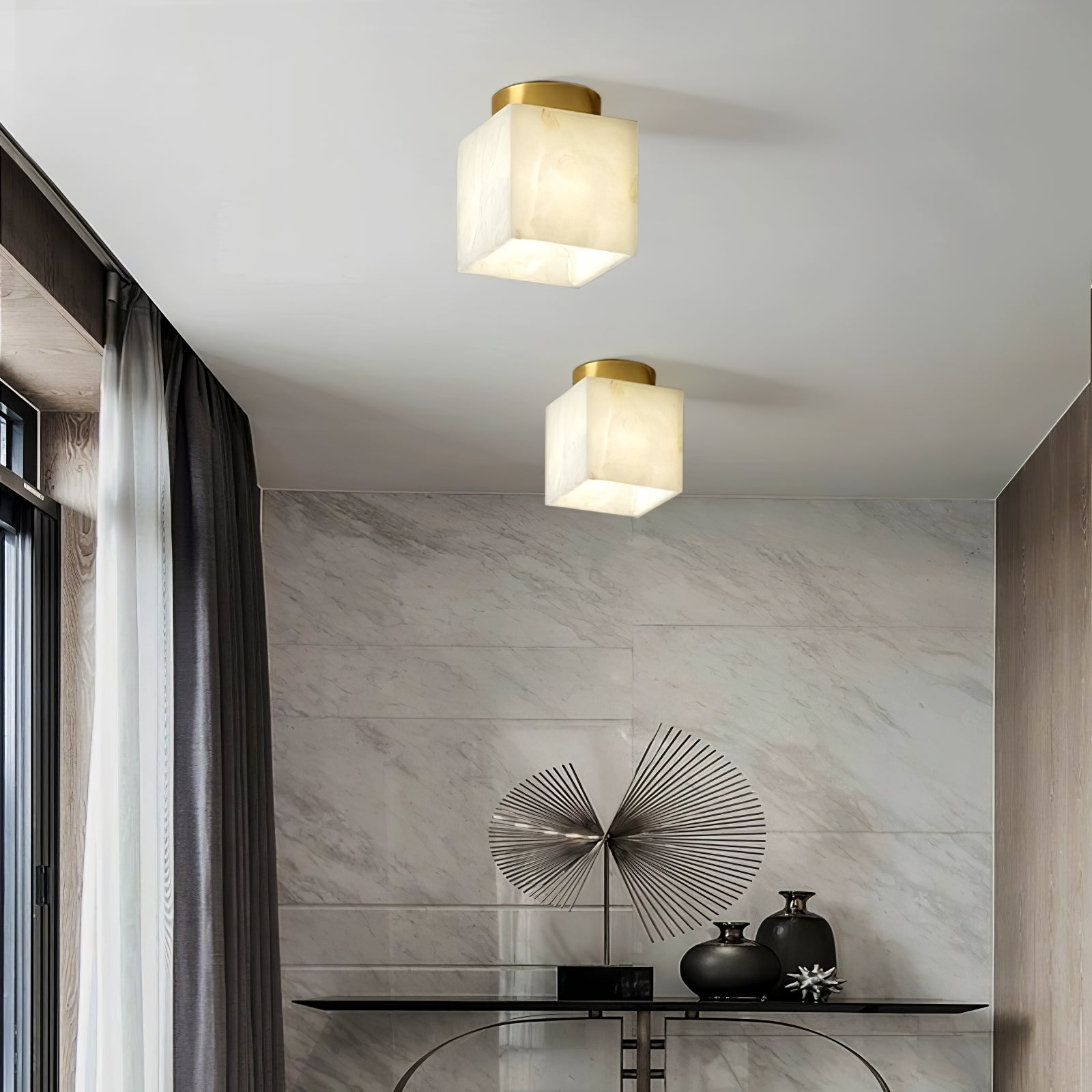 LumaBreeze Ceiling Light - Luxurious Modern Alabaster LED Ceiling Light