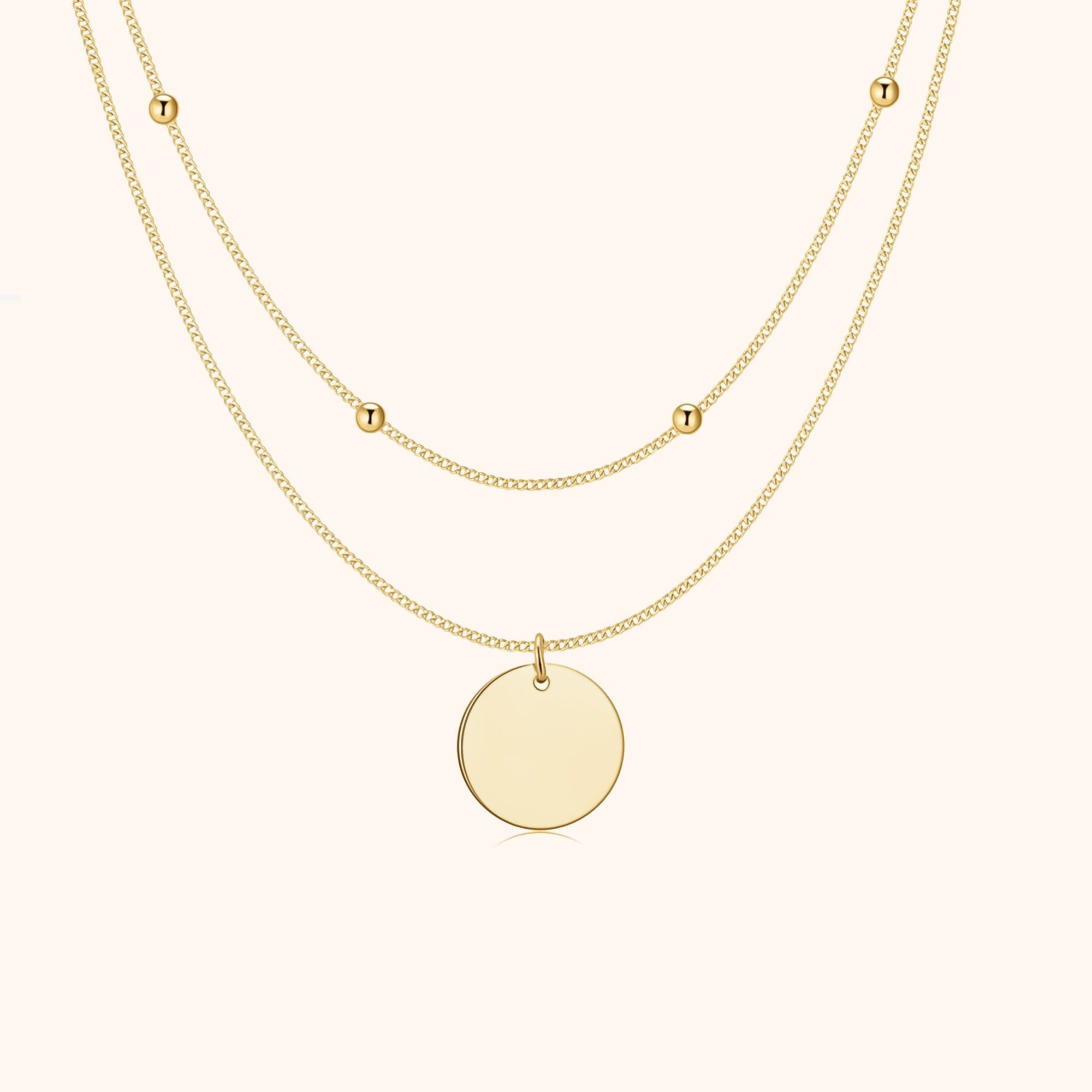 Elegant Dobbel Medaillonhalskjede – Amélie