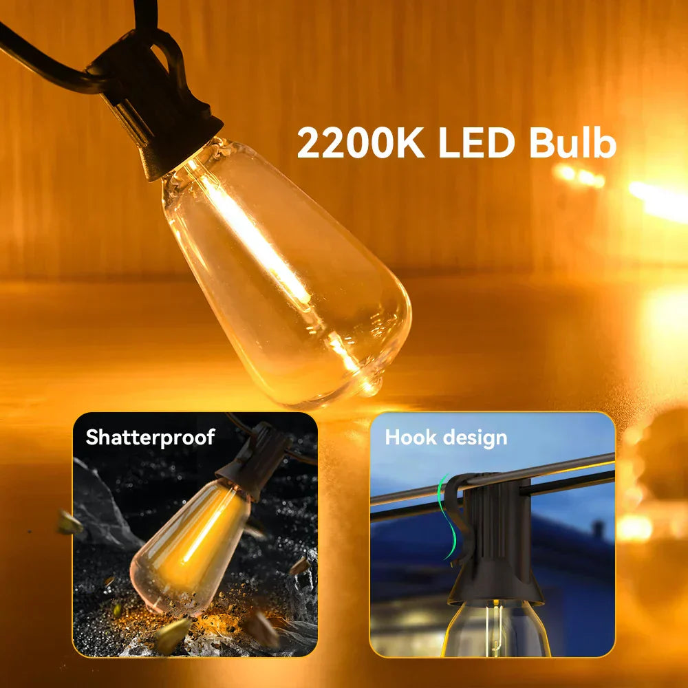 LumiGlow – Sustainable LED String Lights for Outdoor Use