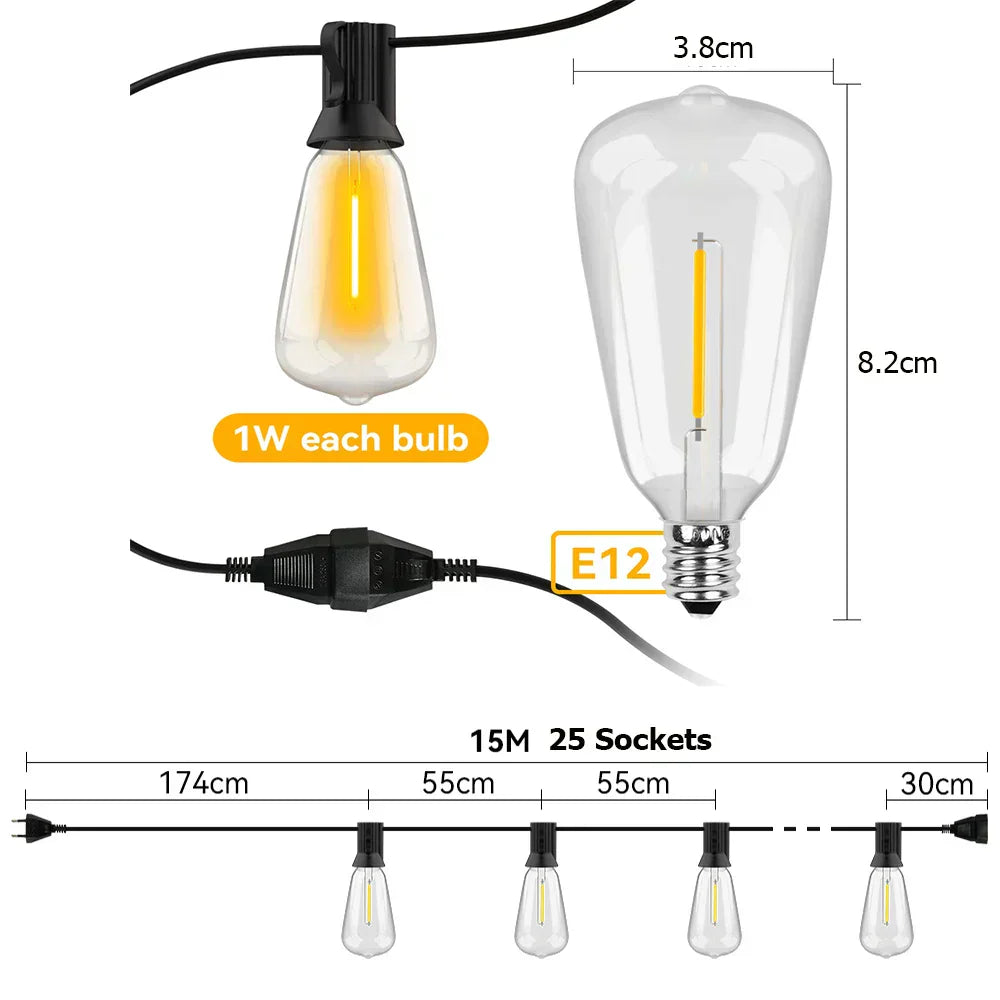 LumiGlow – Sustainable LED String Lights for Outdoor Use