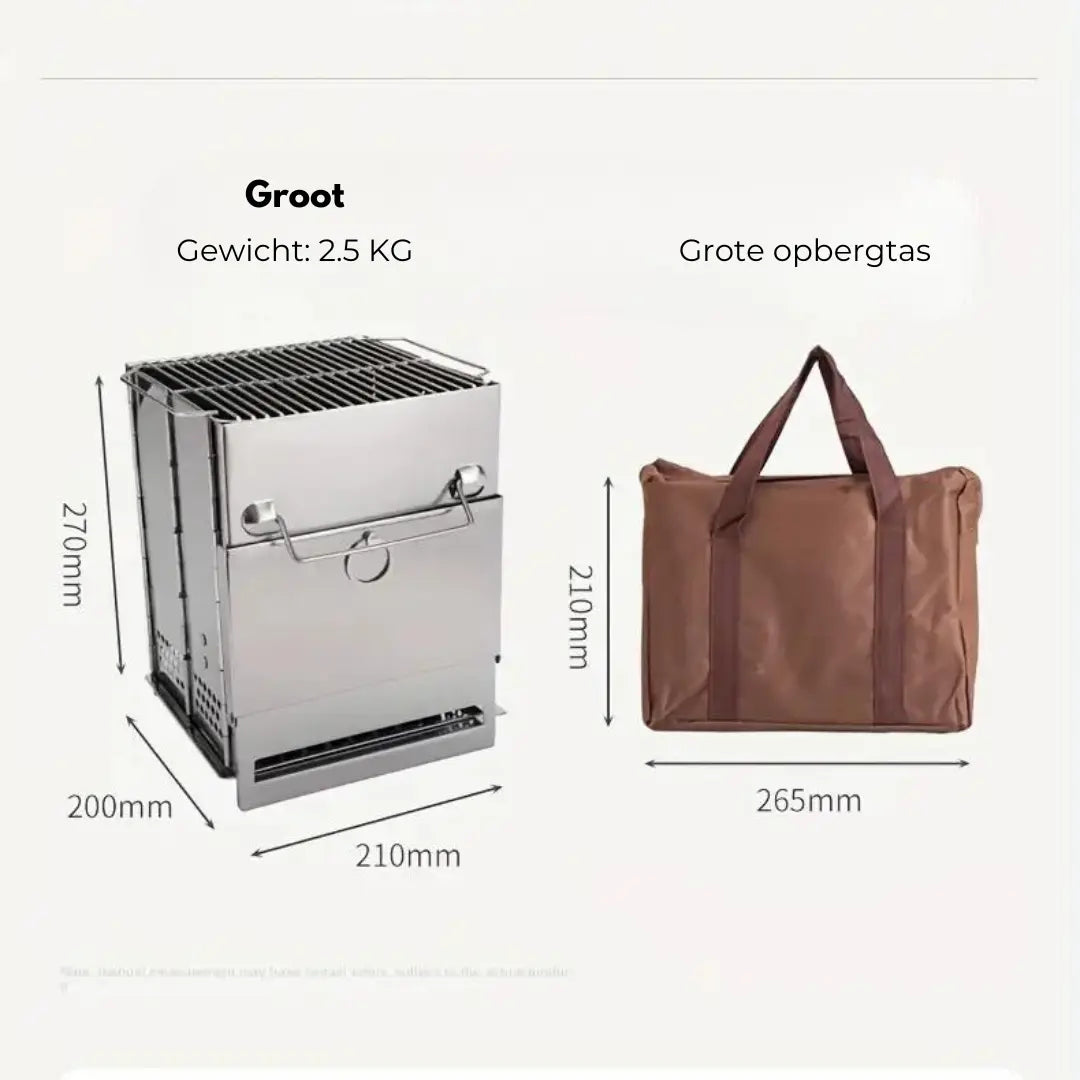 TrailFlame – Stylish Folding Wood Stove Made of Stainless Steel