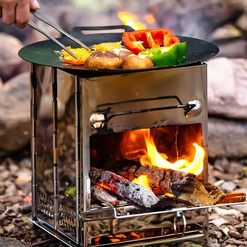 TrailFlame – Stylish Folding Wood Stove Made of Stainless Steel