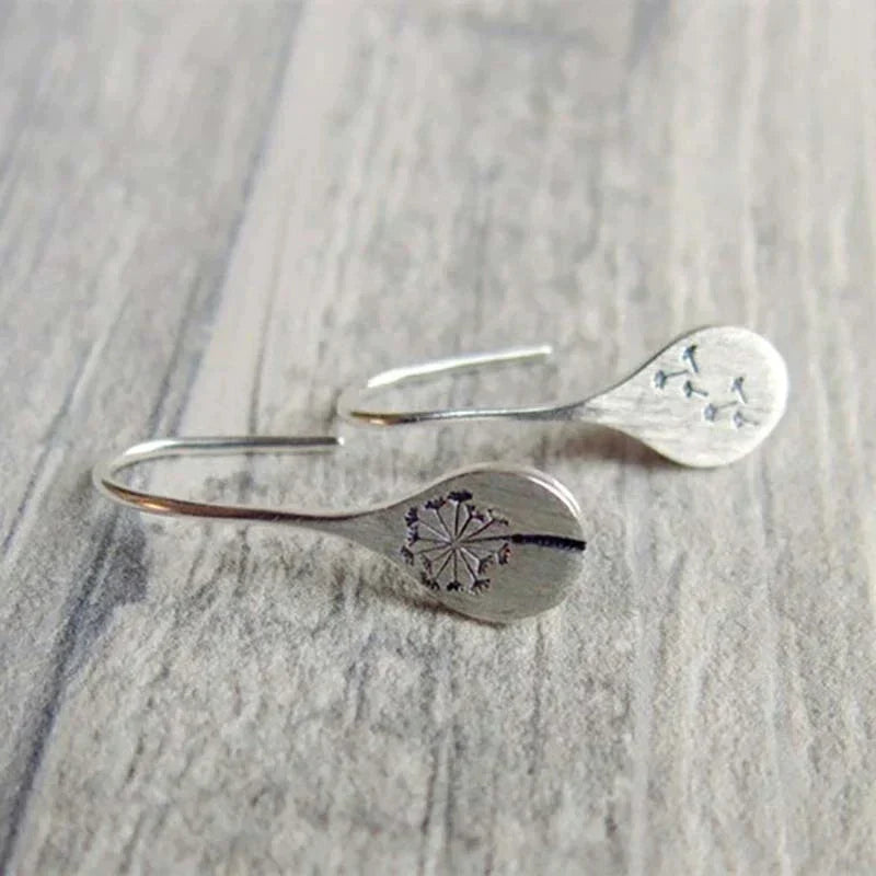 Elegant Silver Dandelion Earrings - Amira Collection