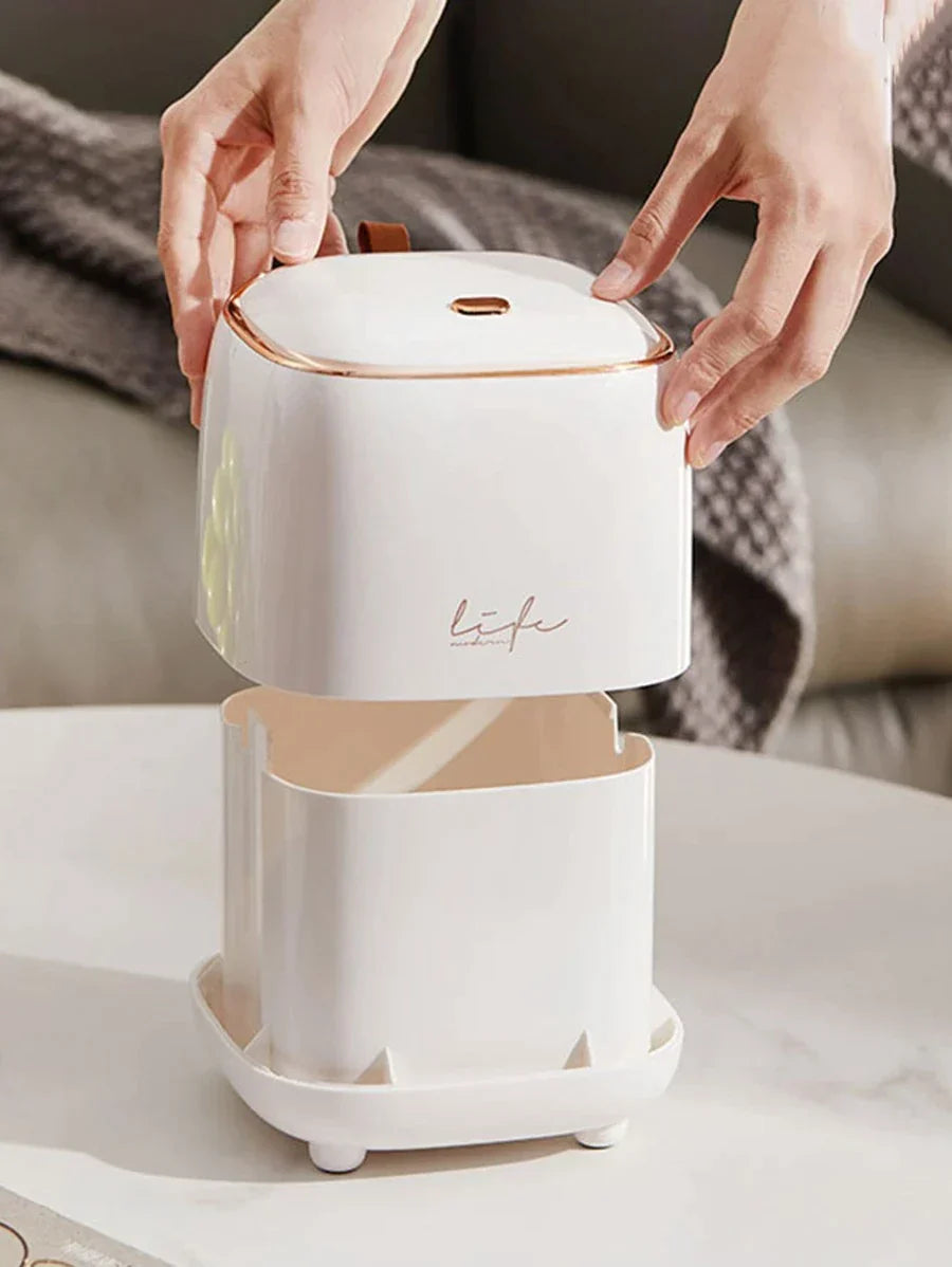 LuxeBin - Elegant Tabletop Waste Bin for Your Space