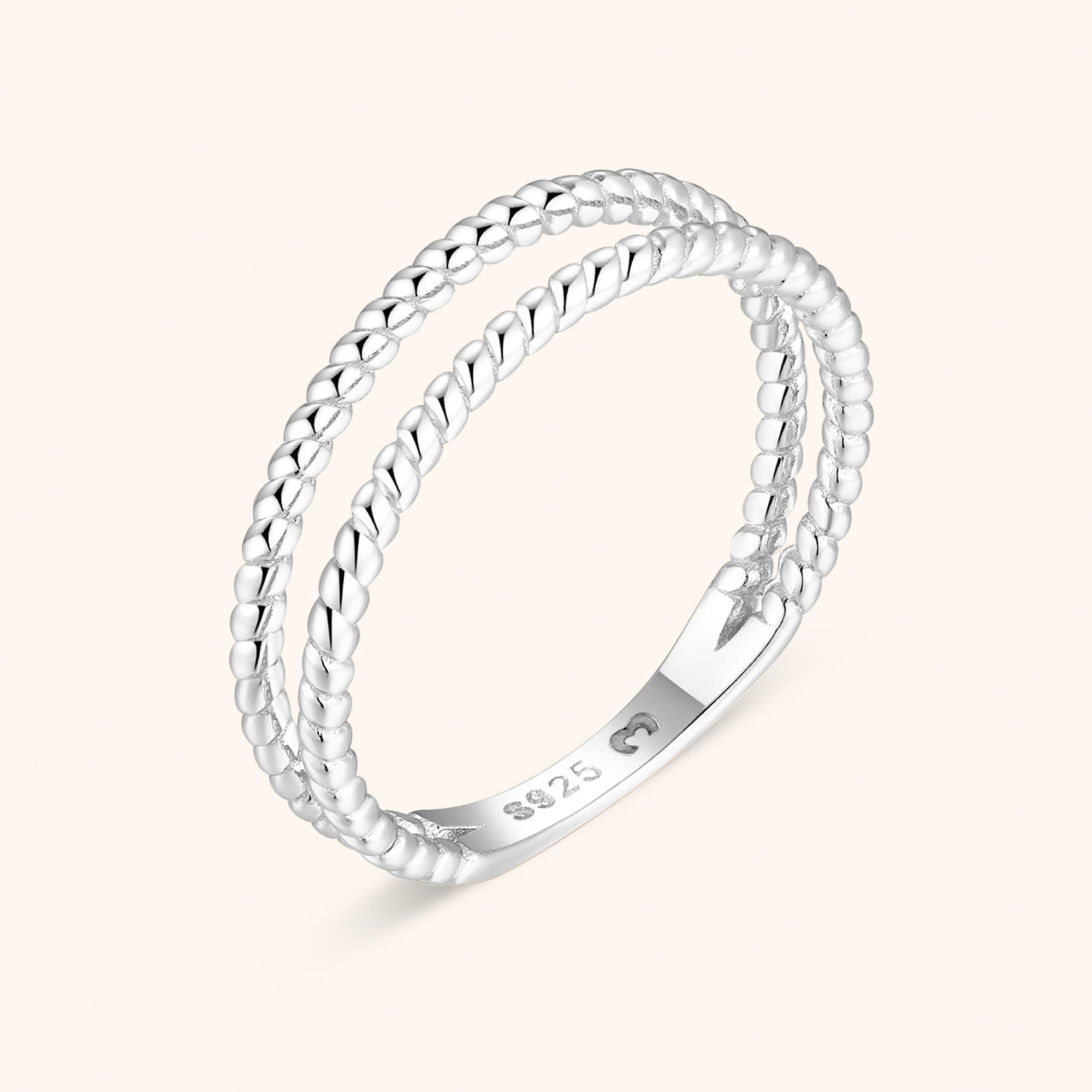 Lina Braided Double Ring - Elegance in Double Layer Design