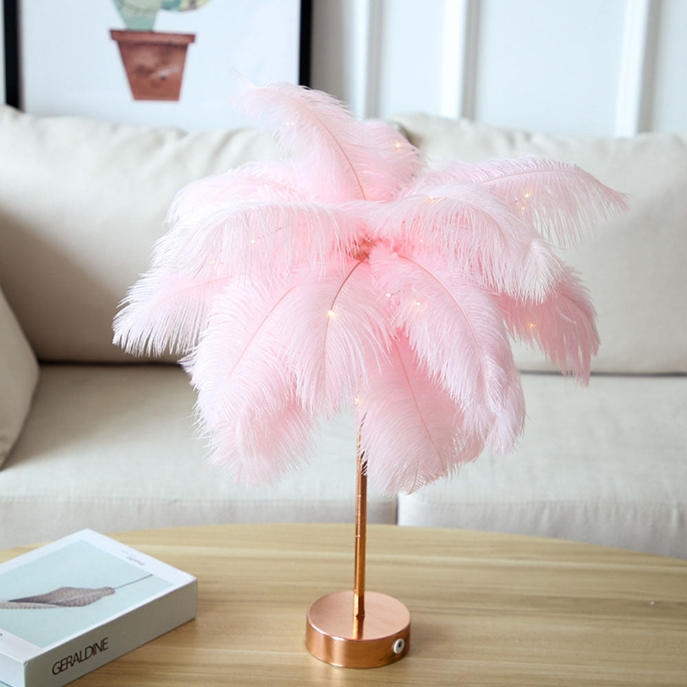 OstrichGlow Night Light - Unique Spherical Lamp with Pink Base