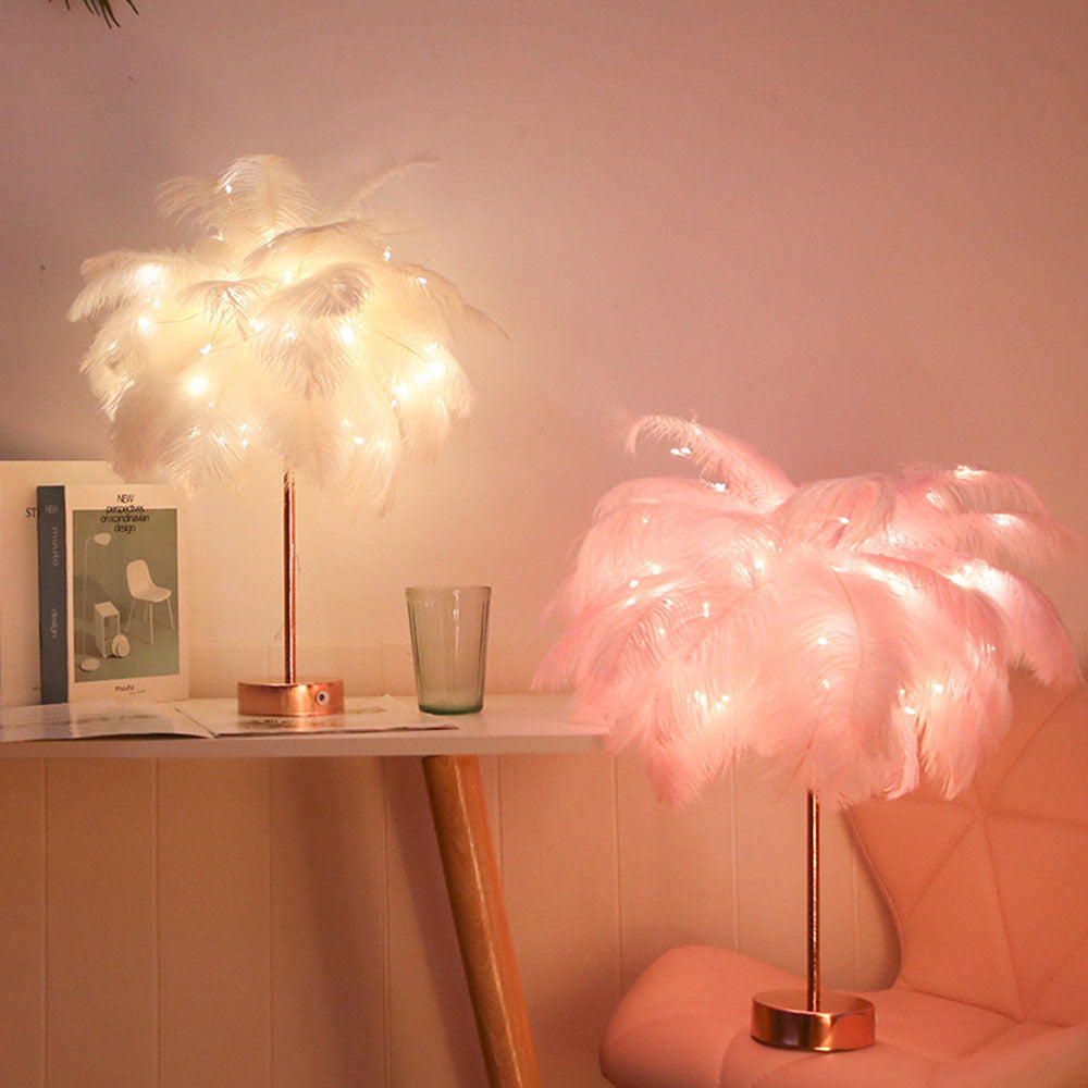 OstrichGlow Night Light - Unique Spherical Lamp with Pink Base