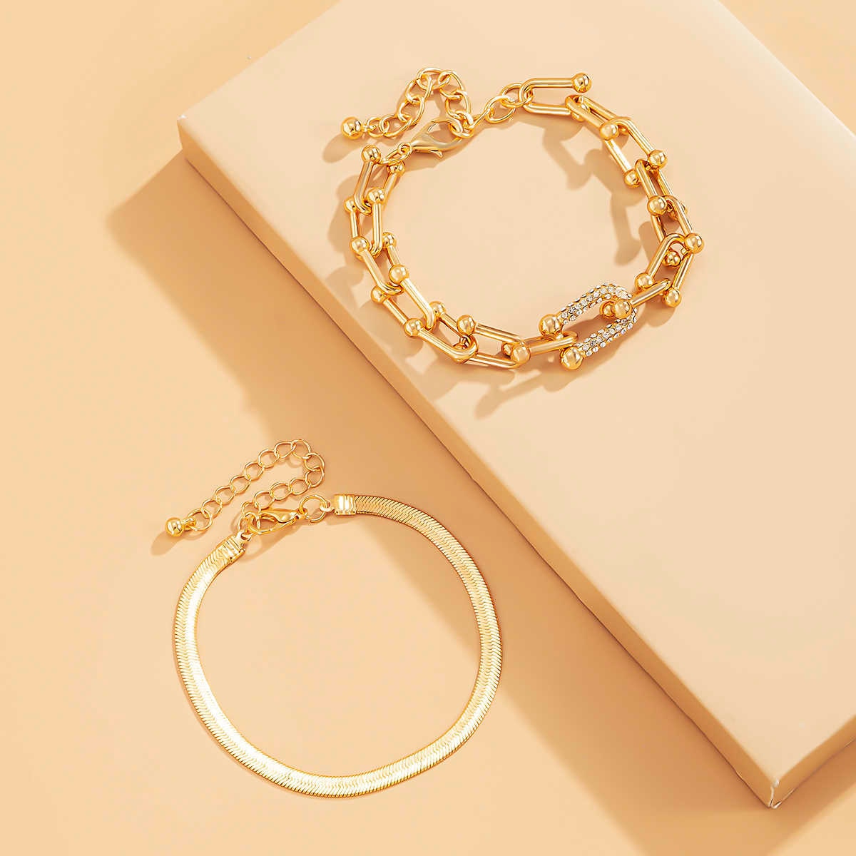 Captivating Bracelet Duo | Exquisite 2-piece Set in Gold or Silver