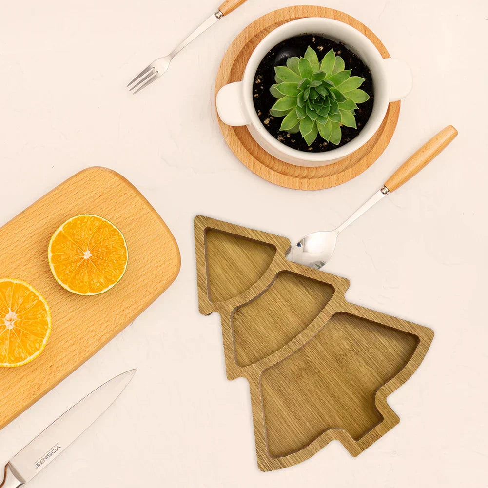 Festive Wooden Board - Unique Wooden Serving Plate for Holidays