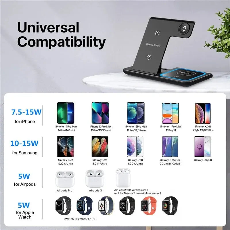 Sameza - 3-in-1 Wireless Charging Station for Your Devices