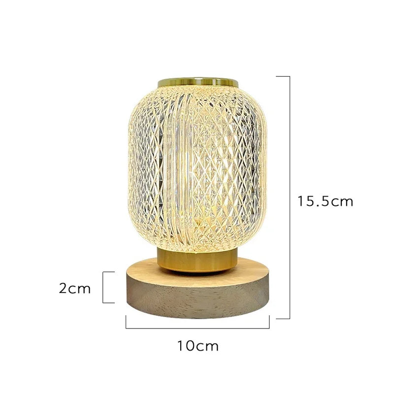 Dimmable Crystal Table Lamp - Stylish Golden Dimmable Table Lamp with Luxurious Crystal Design