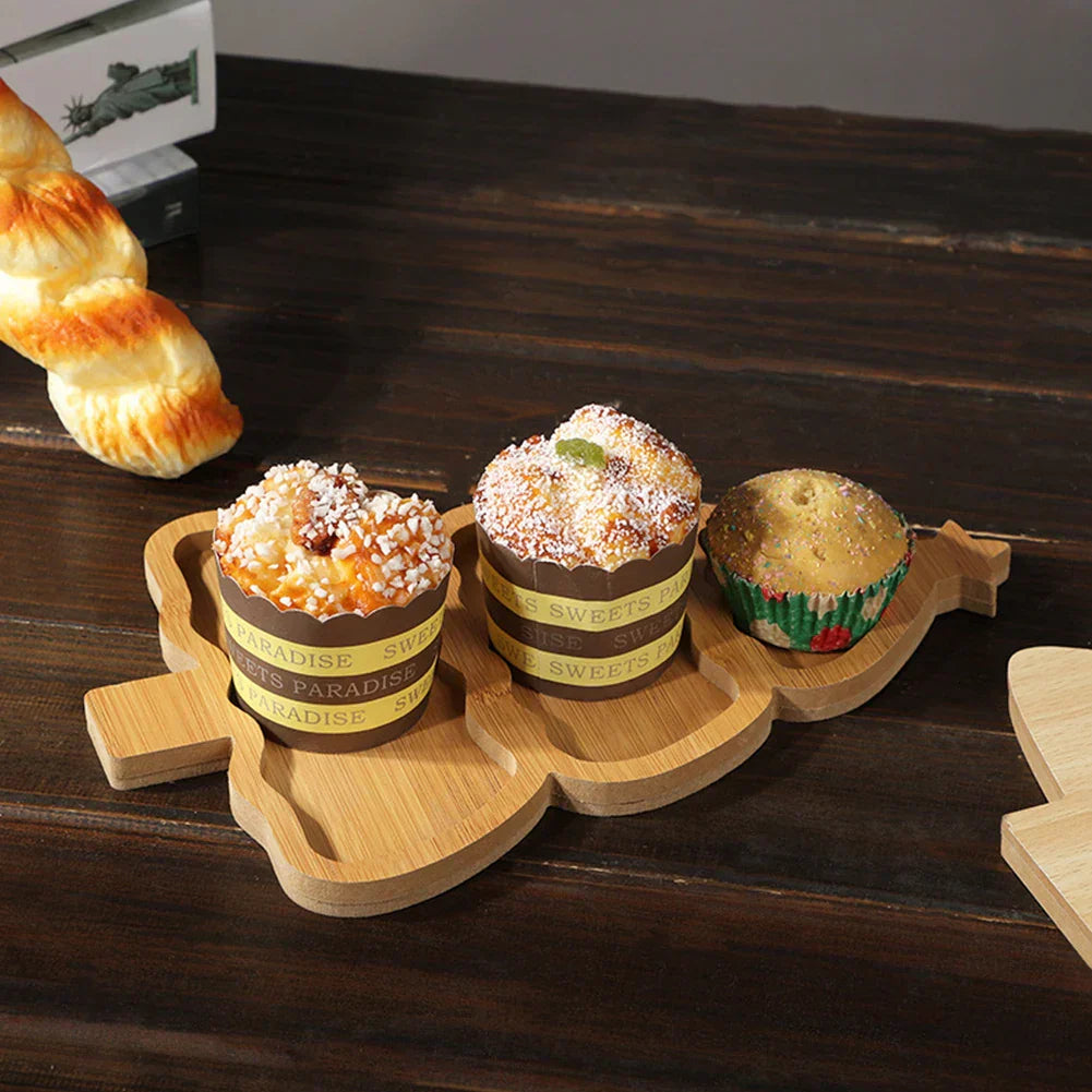 Festive Wooden Board - Unique Wooden Serving Plate for Holidays