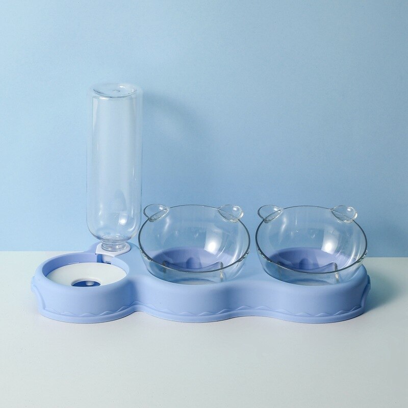 KarlFeast - Stylish 3-in-1 Cat Food Bowl for Pets