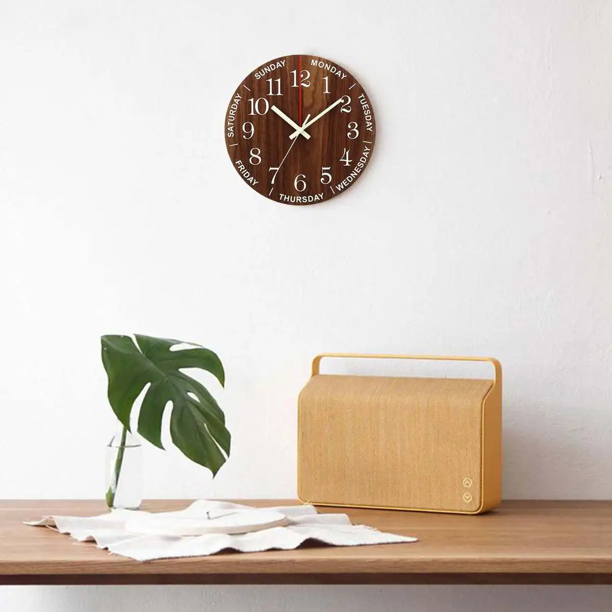 GlowClock – Luxurious Wooden Wall Clock with Night Light