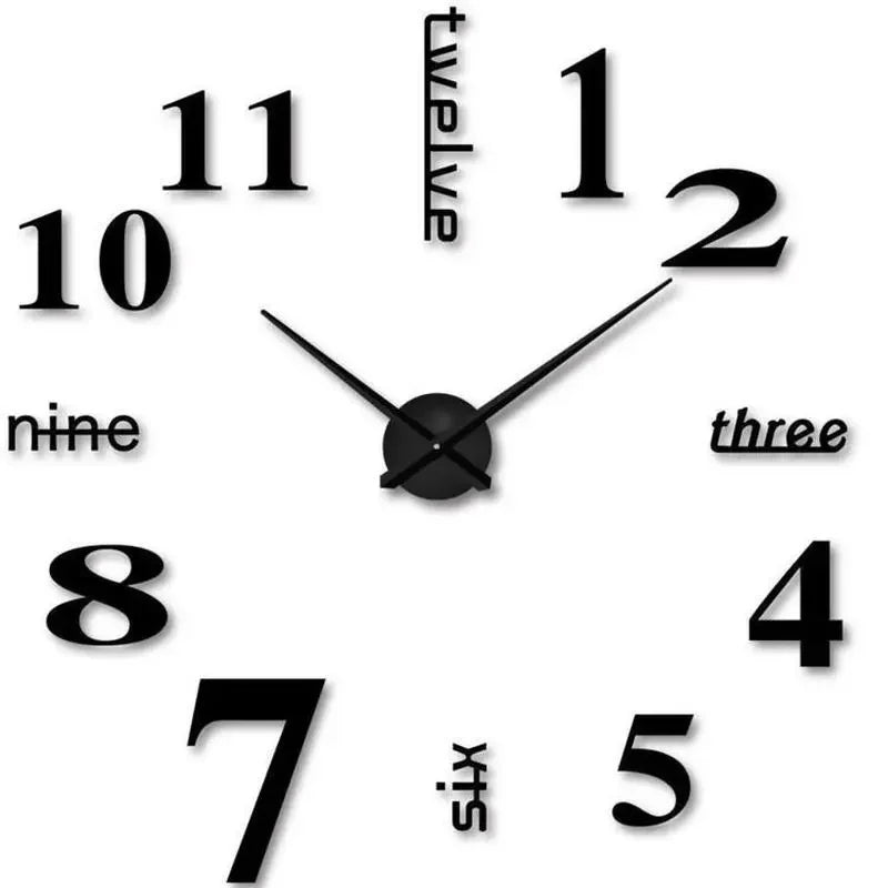 RomanTime 3D Clock - Modern DIY Wall Decoration