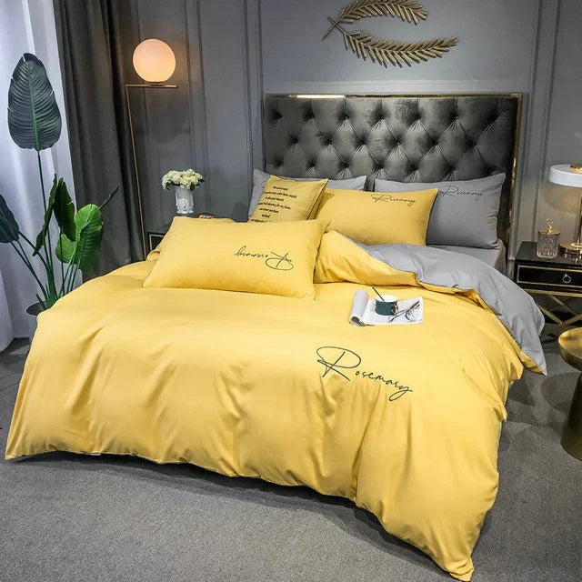EmbroiLux Bedding - Elegant Luxury Bedspread with Embroidery Design