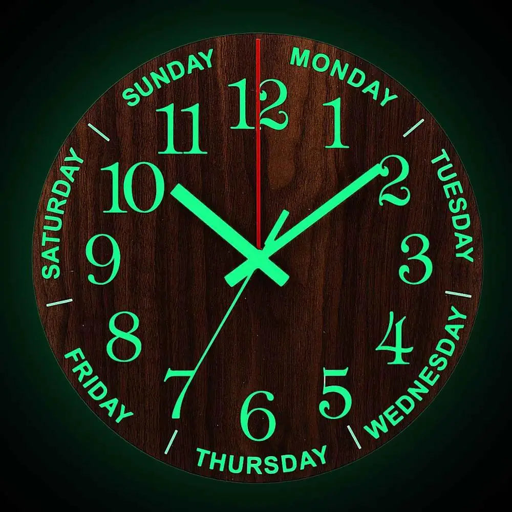 GlowClock – Luxurious Wooden Wall Clock with Night Light