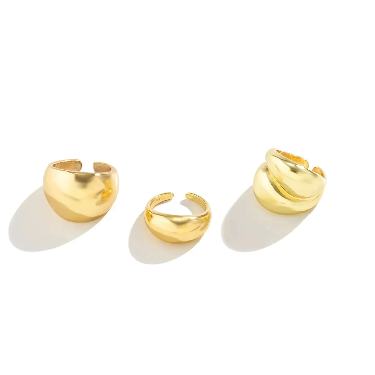 TrioGlam Rings - Set of 3 Glittering Metal Decorations