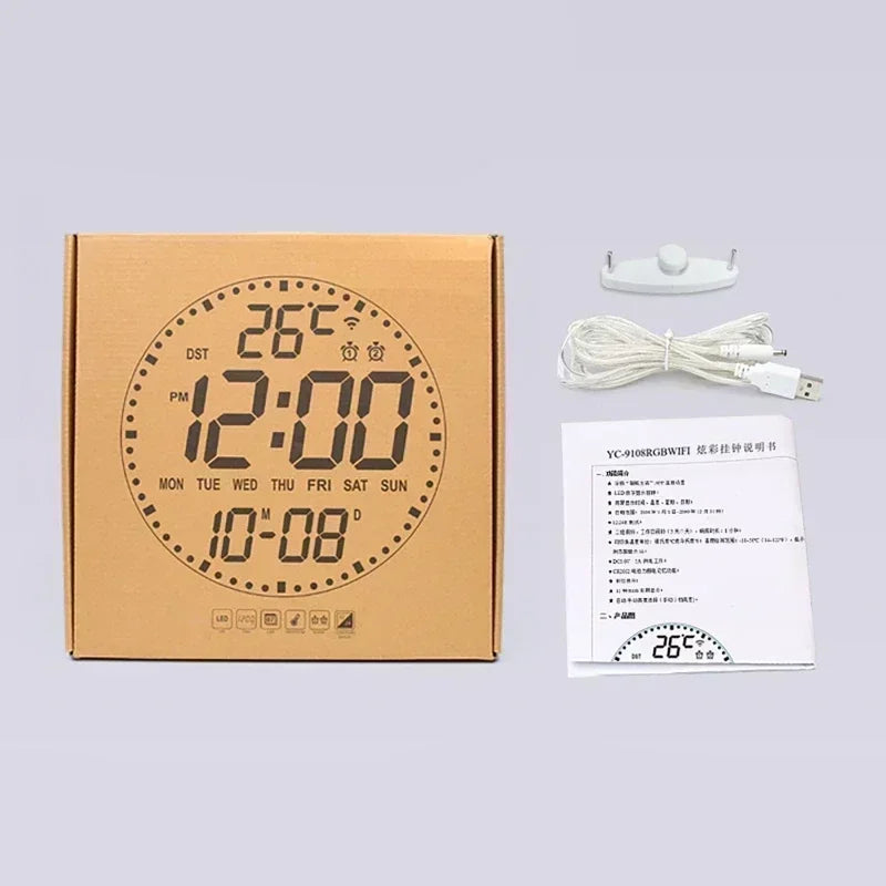 WiFiTime Clock - Sleek LED Alarm Clock with Calendar
