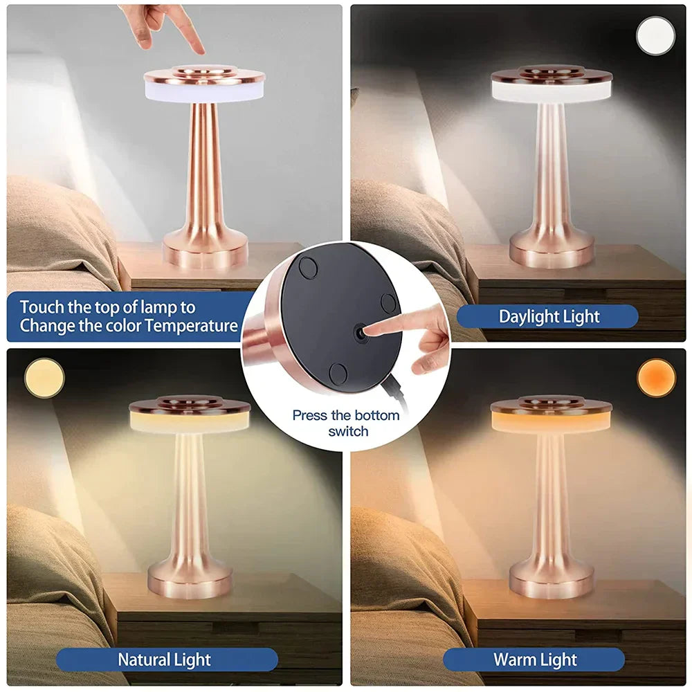 LumiCrest – Wireless Retro LED Table Lamp