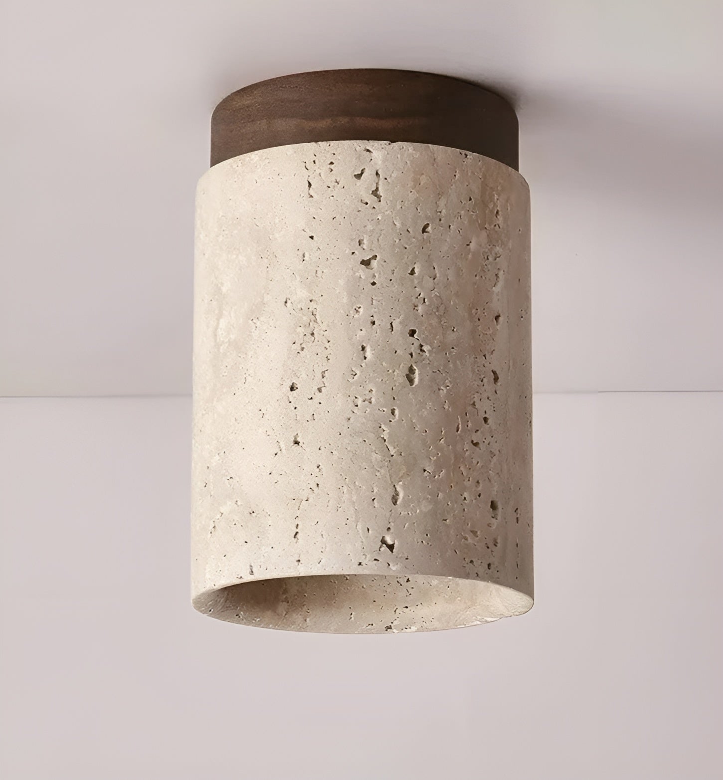 ZenElegance Wabi Sabi Luxe Ceiling Lighting - Natural Travertine LED
