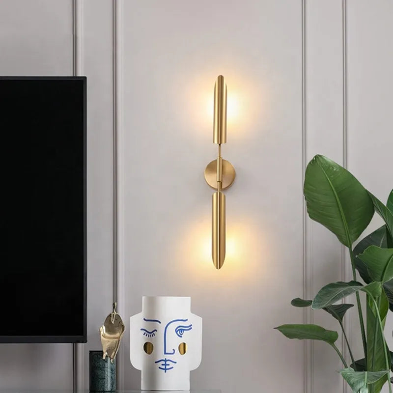 LuxeGlam - Gold Industrial Wall Lamp for Home and Hotel