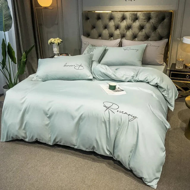 EmbroiLux Bedding - Elegant Luxury Bedspread with Embroidery Design