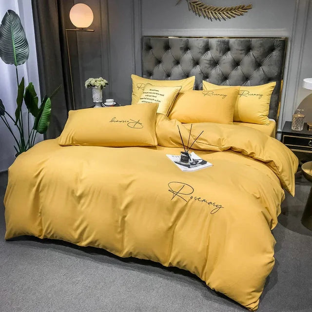 EmbroiLux Bedding - Elegant Luxury Bedspread with Embroidery Design