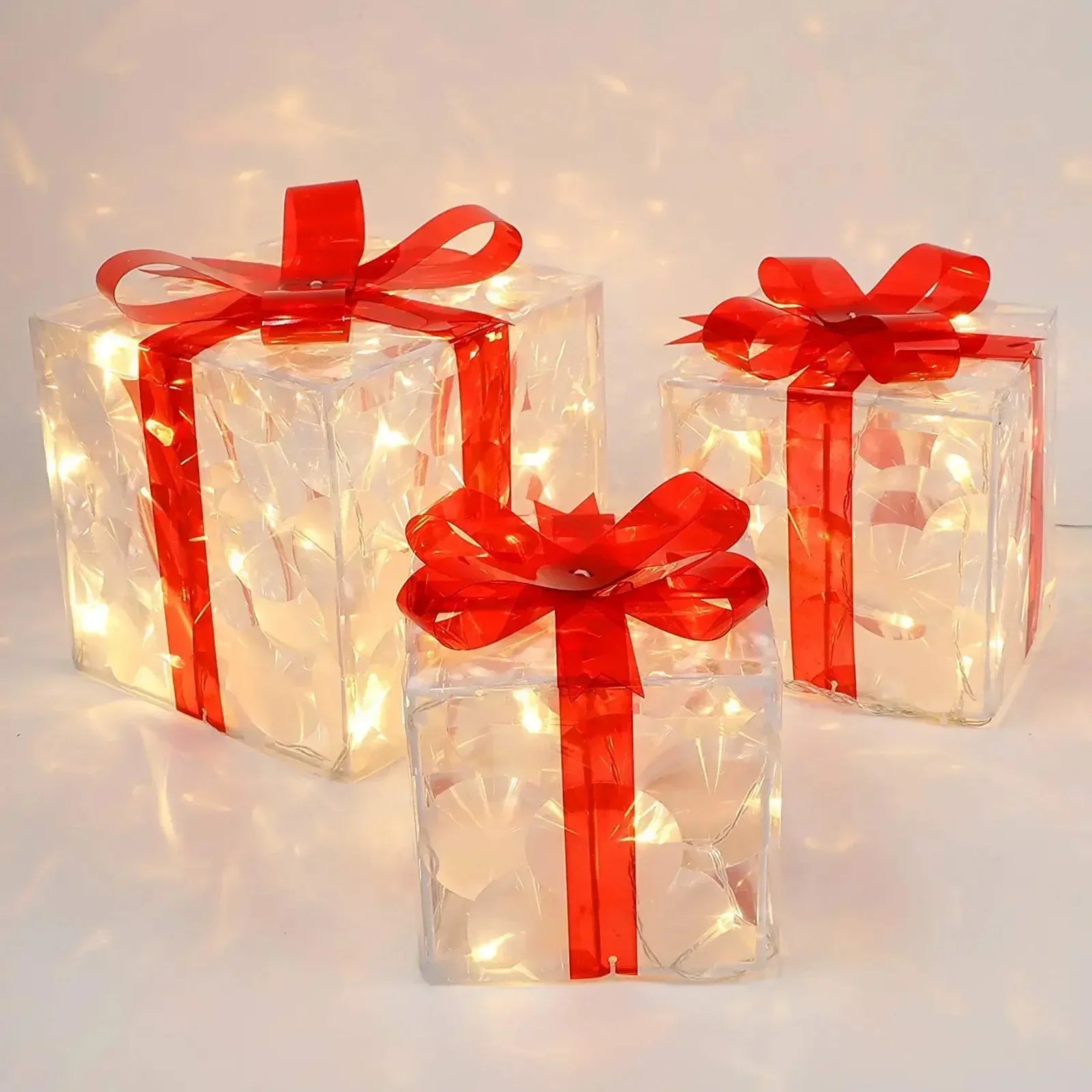 EclatDeNoel Christmas Decoration - Enchanting Luminous Gift Box for Christmas