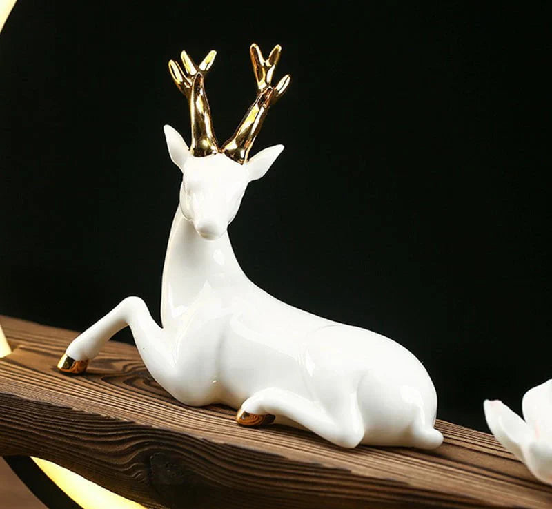 SereneStag - Elegant White Deer Incense Lamp